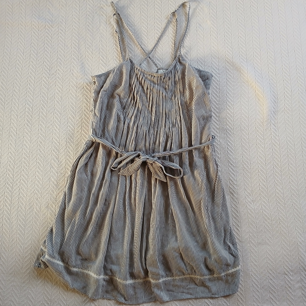 a&f ♡ button side tie waist abercrombie and fitch striped medium peasant